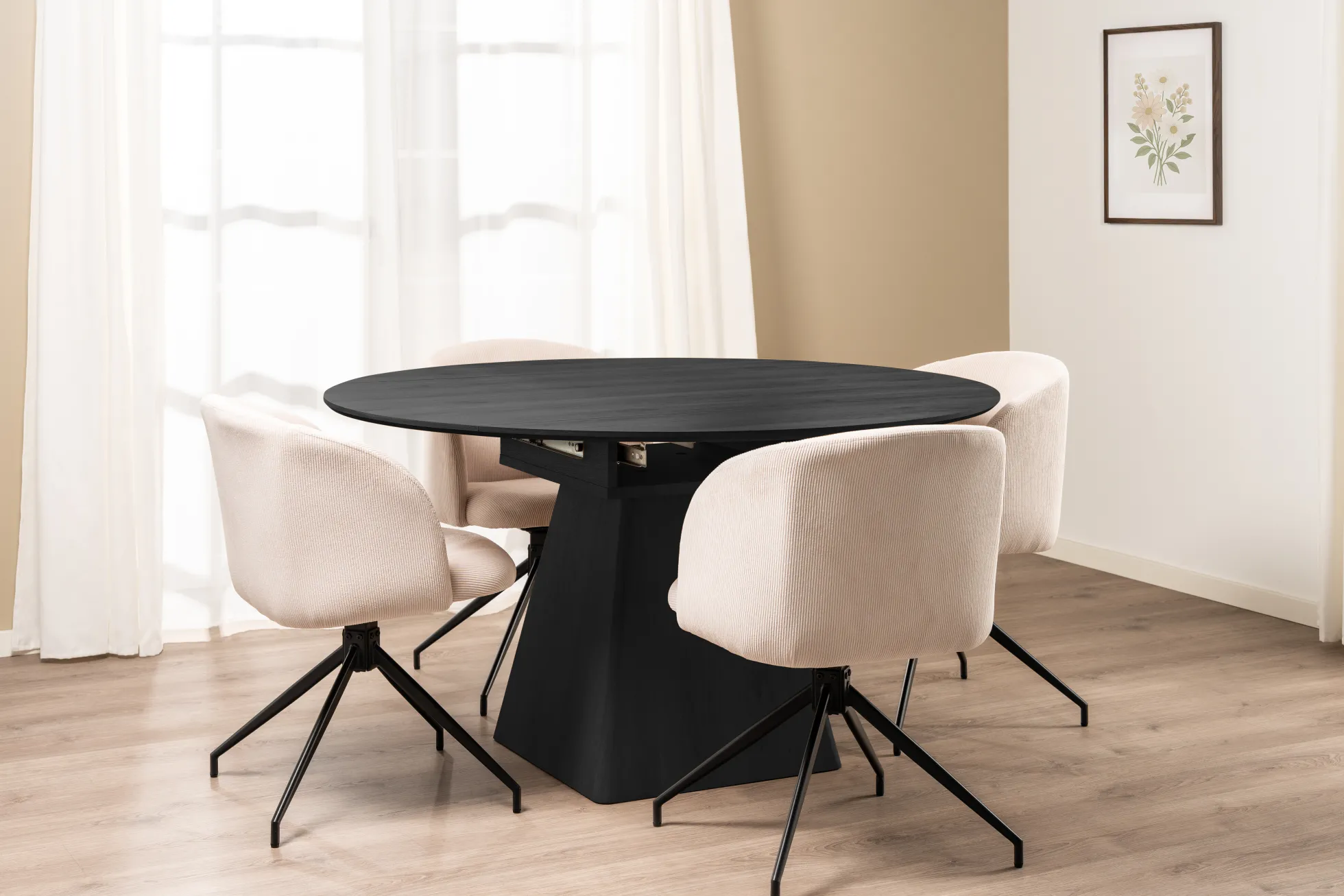 Amelia med drejefunktion fløjl beige