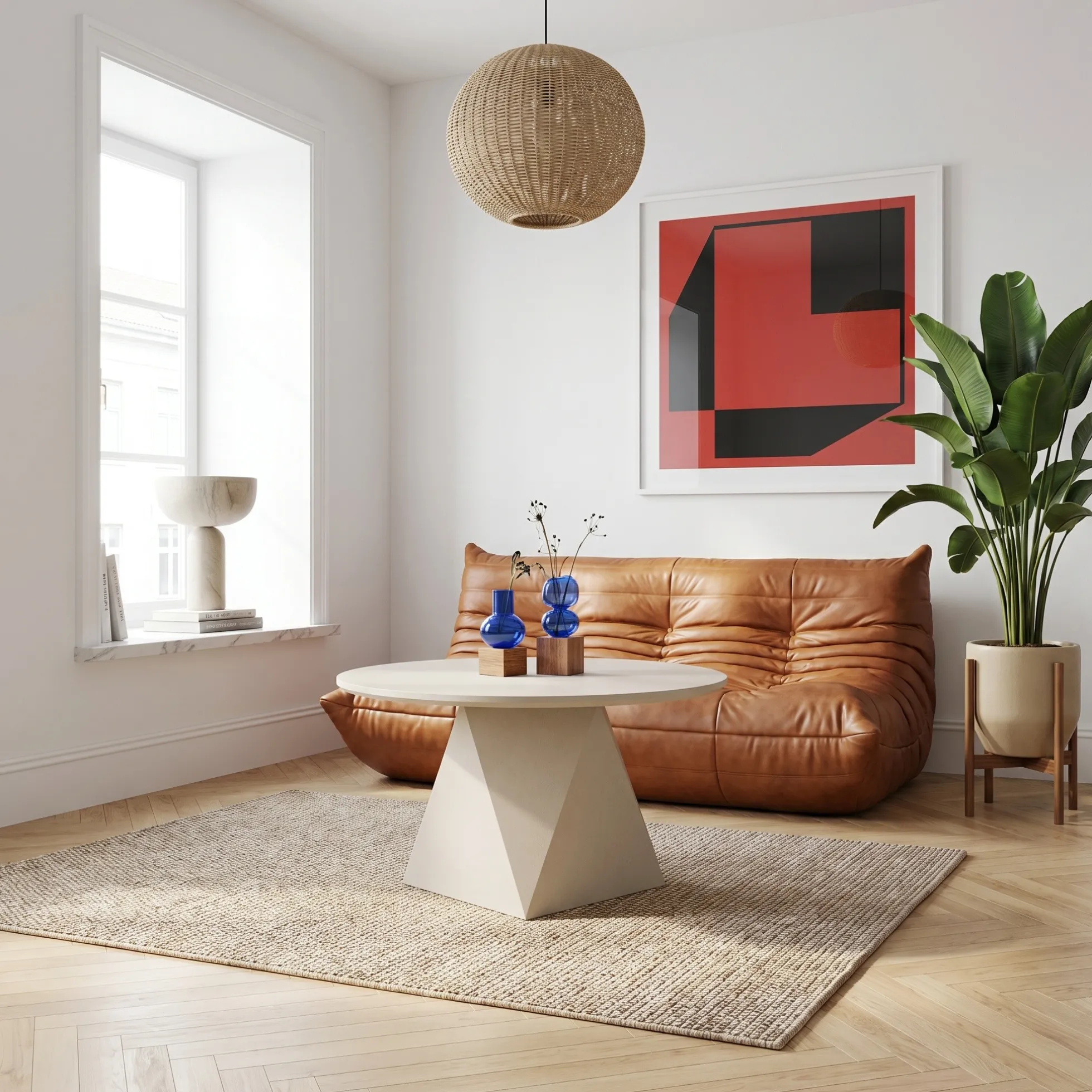 Aura creme hvid ø80x45cm