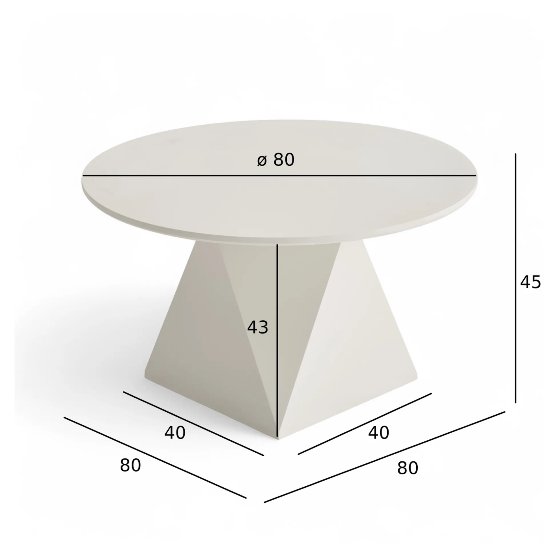 Aura creme hvid ø80x45cm