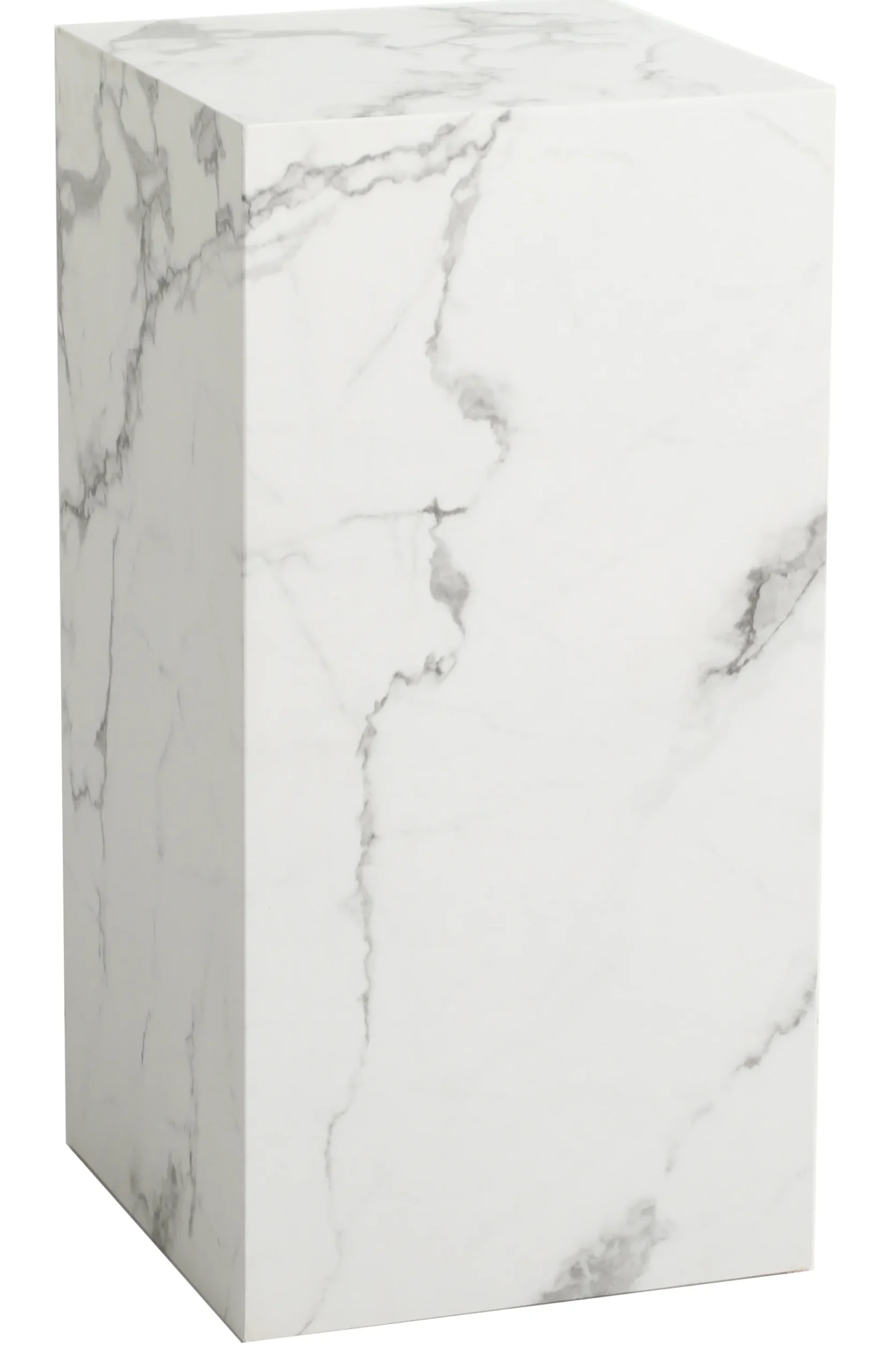 Avery piedestal i hvid marmorprint 35x35x70cm