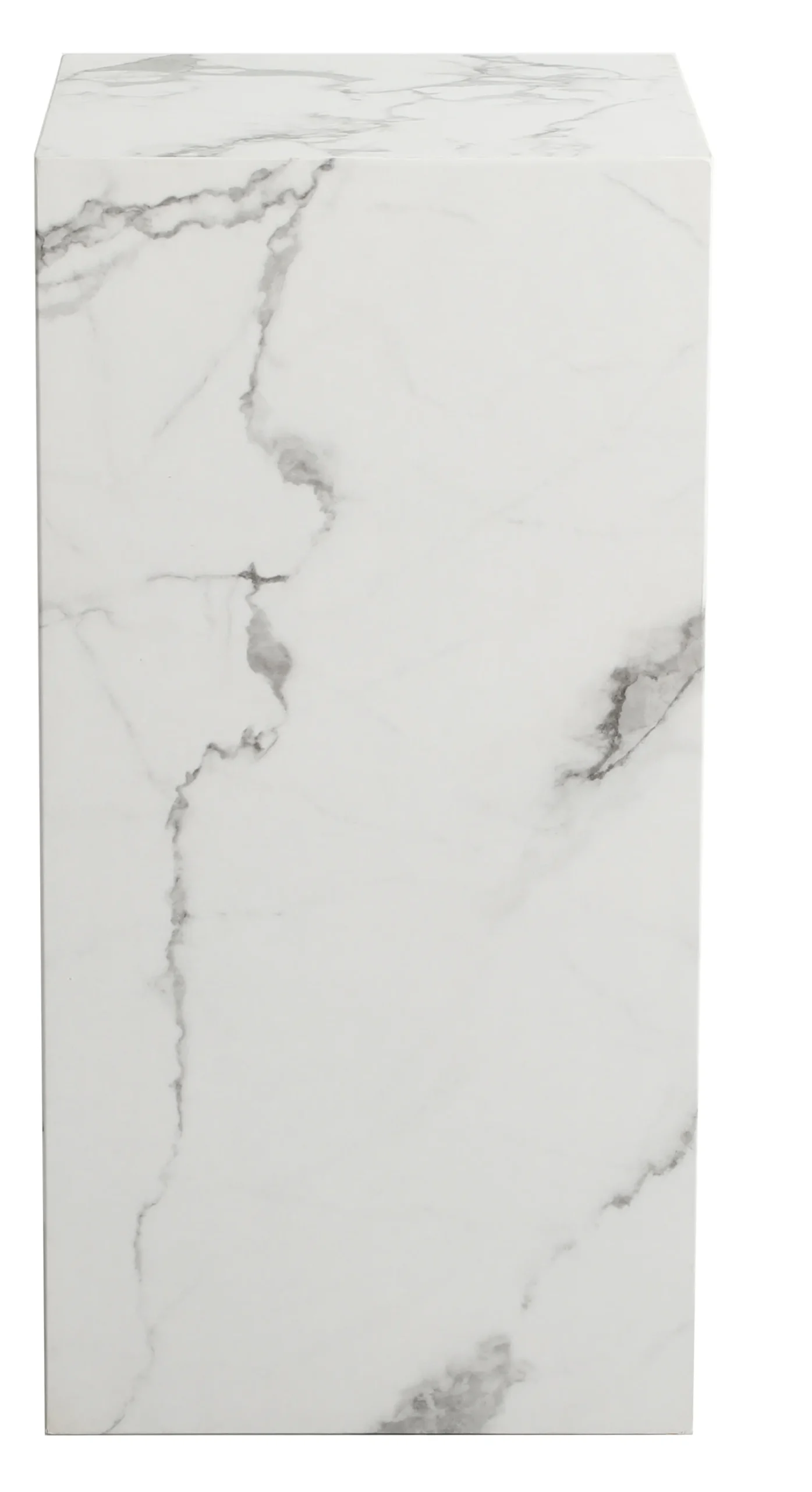 Avery piedestal i hvid marmorprint 35x35x70cm