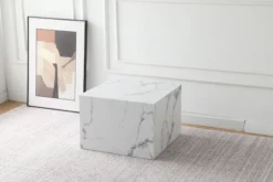 Avery sofabord i hvid marmorprint 58x58x40cm