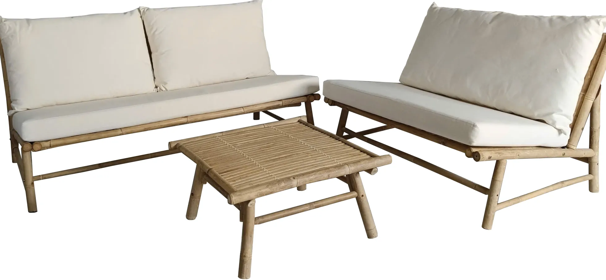 Bambus loungesæt beige
