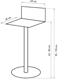 Barbord sæt Grappa hvid/Barstol sort