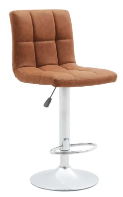 Barstol kunstlæder cognac/krom