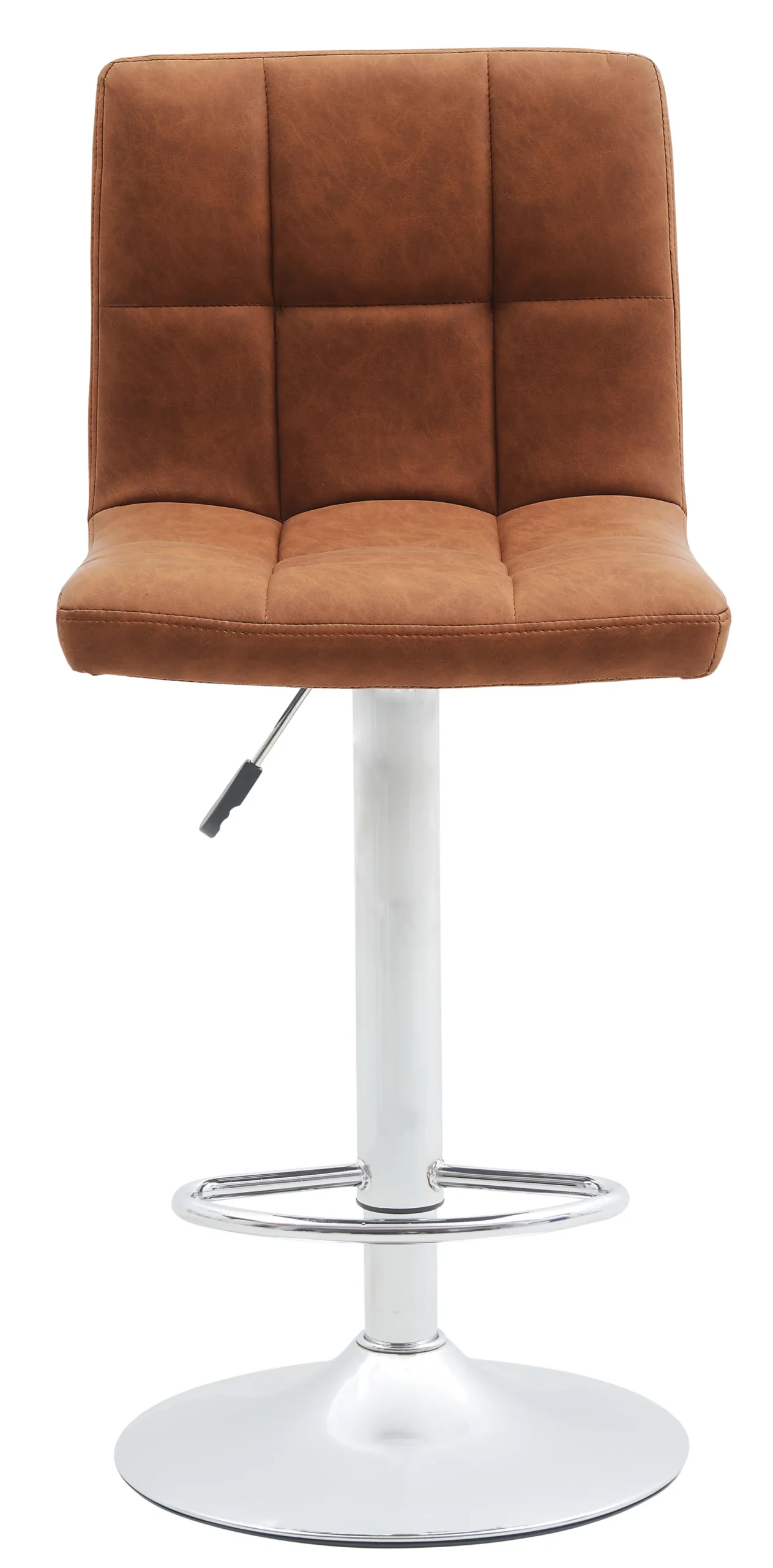 Barstol kunstlæder cognac/krom