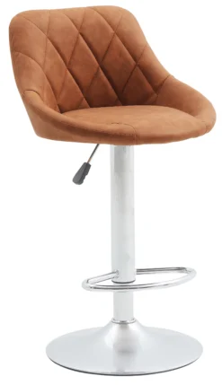 Barstol kunstlæder cognac/krom