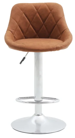 Barstol kunstlæder cognac/krom