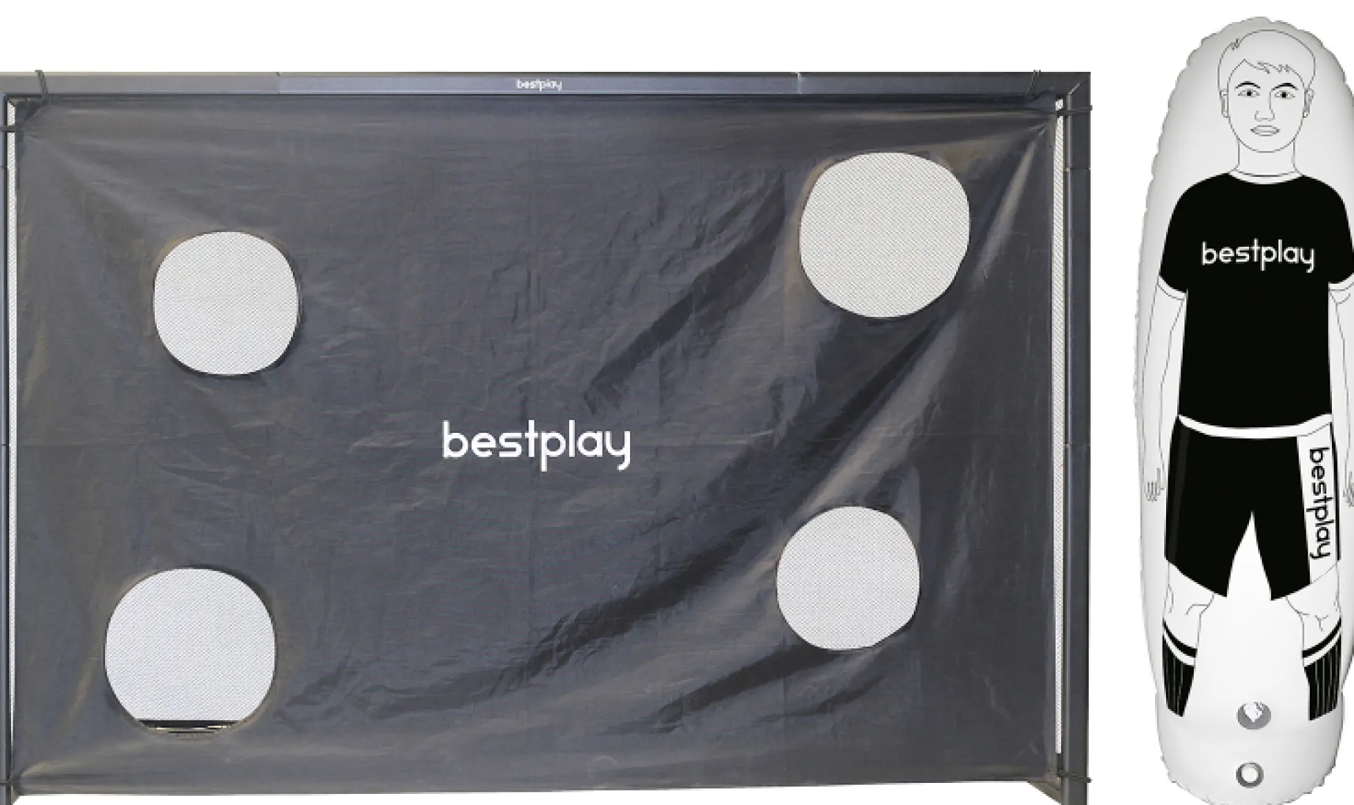 Bestplay fodboldmål 220x170cm + air dummy