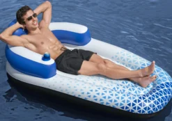 Bestway Hydro-Force loungestol blå/hvid 191x107cm