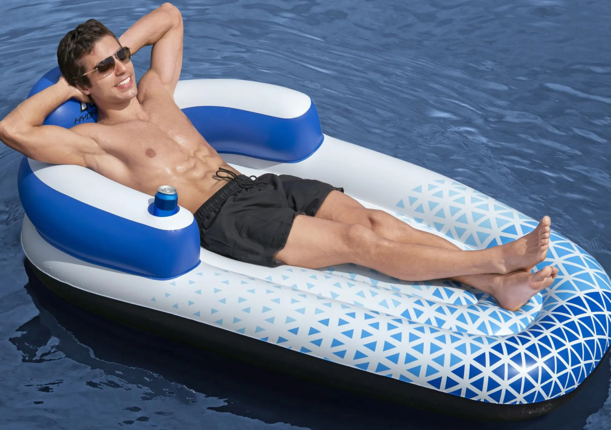 Bestway Hydro-Force loungestol blå/hvid 191x107cm