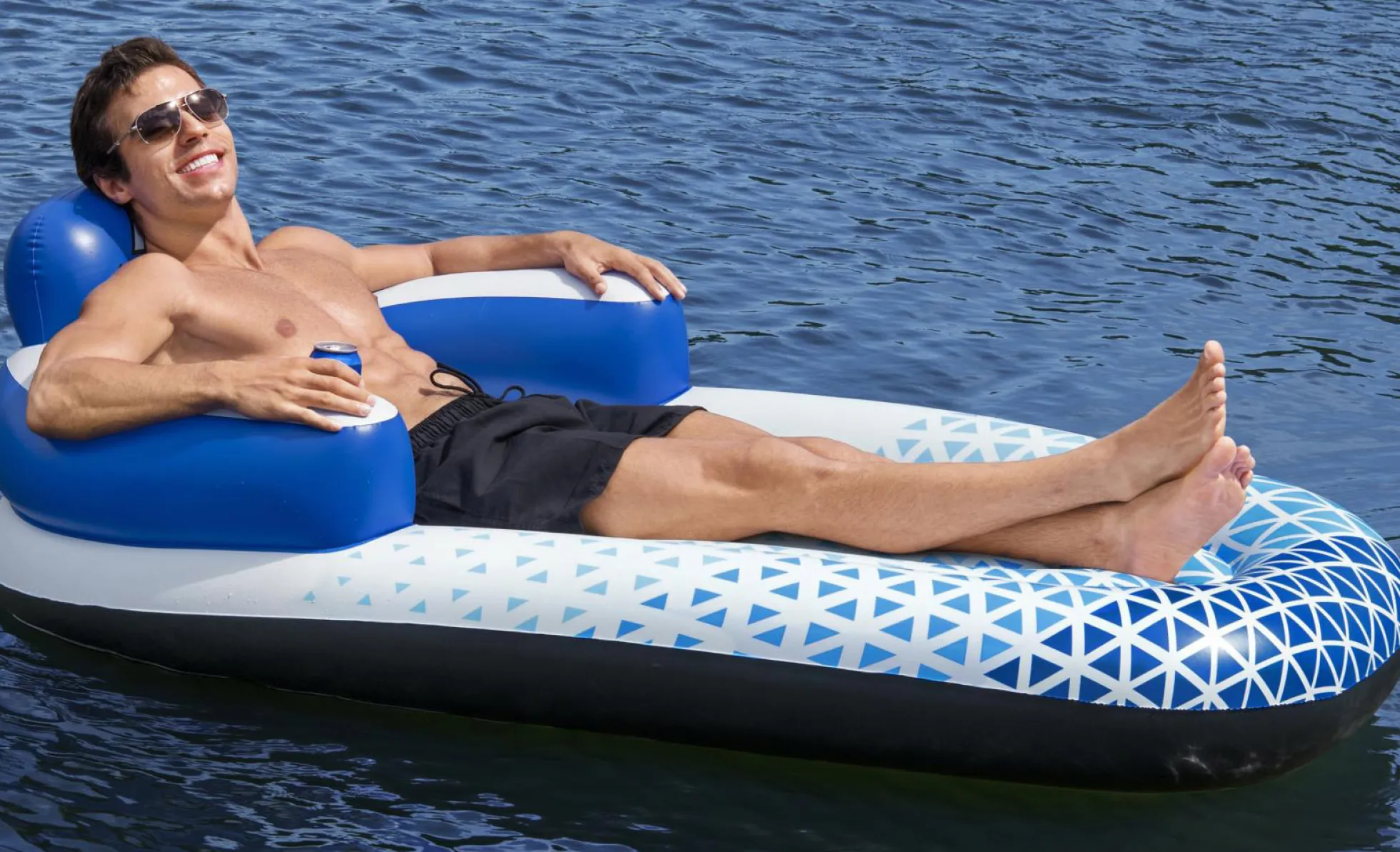 Bestway Hydro-Force loungestol blå/hvid 191x107cm