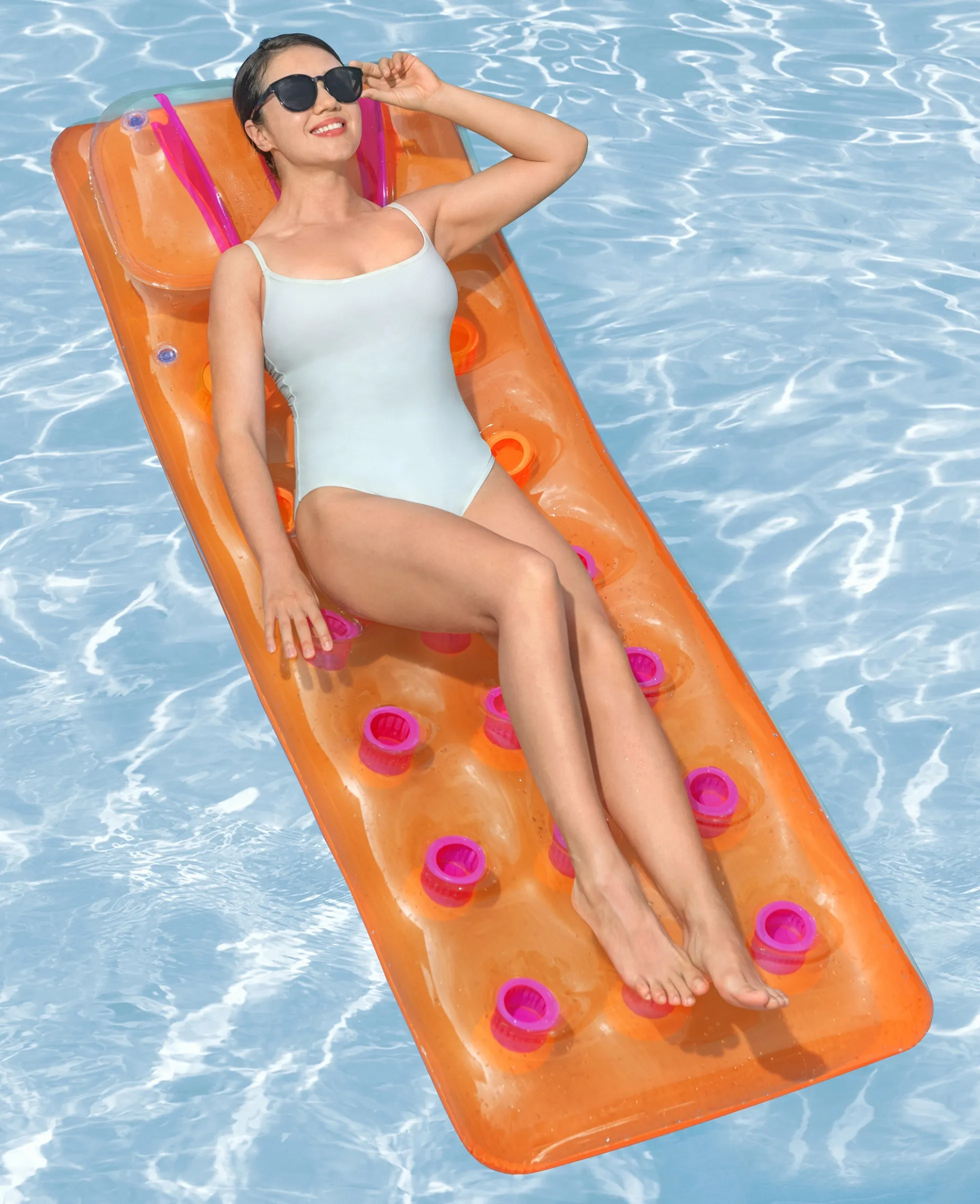 Bestway oppustelig luftmadras orange 188x71cm