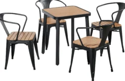 Cafesæt Lacroix mat sort/træ