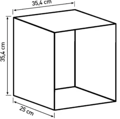 Drammen væghængt hvid 35,4x35,4x25cm
