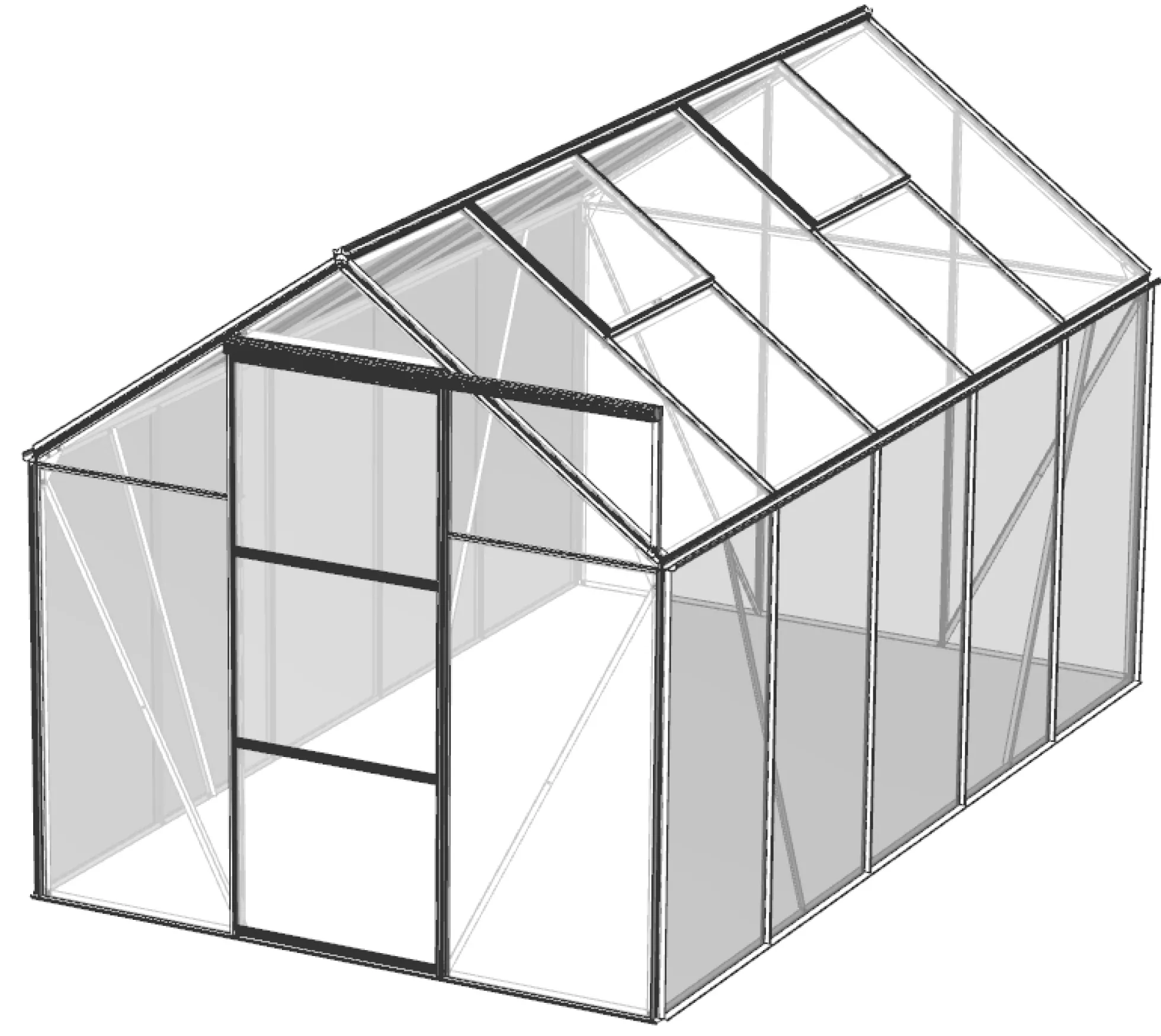 Drivhus glas sølv 5,97m2