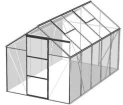 Drivhus glas sort 5,97m2