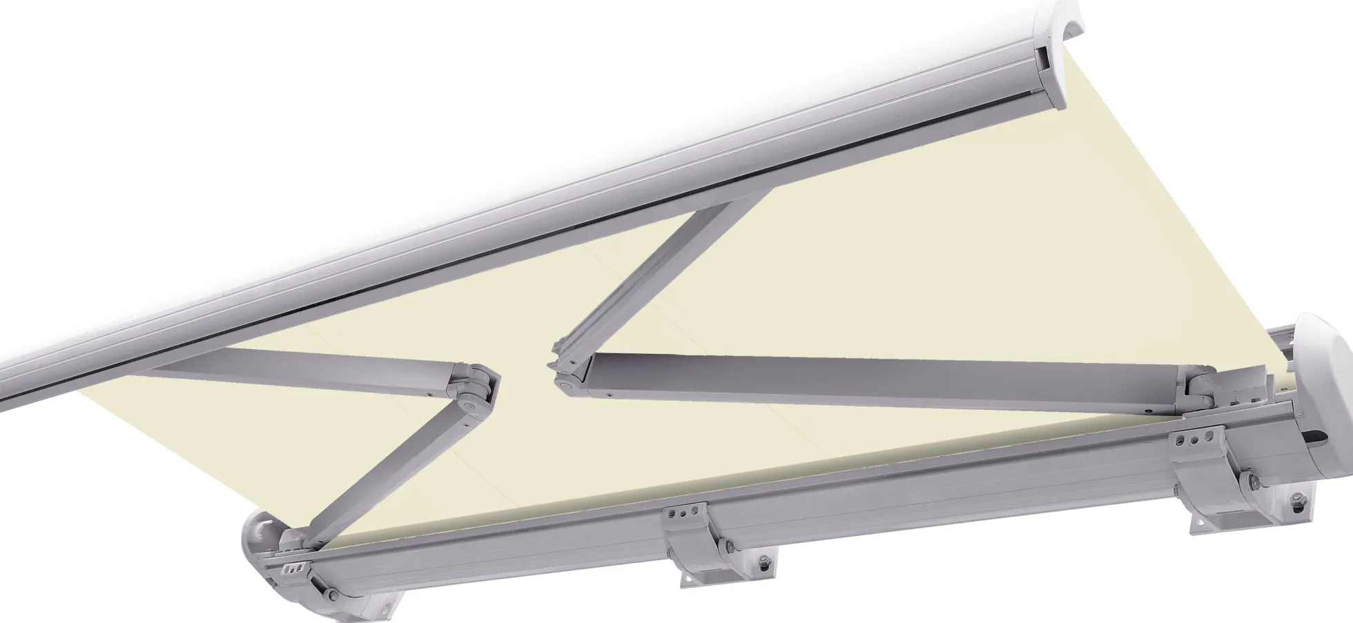 Elektrisk markise lukket 500x300cm creme/hvid
