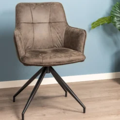 Elina med drejefunktion suede brun