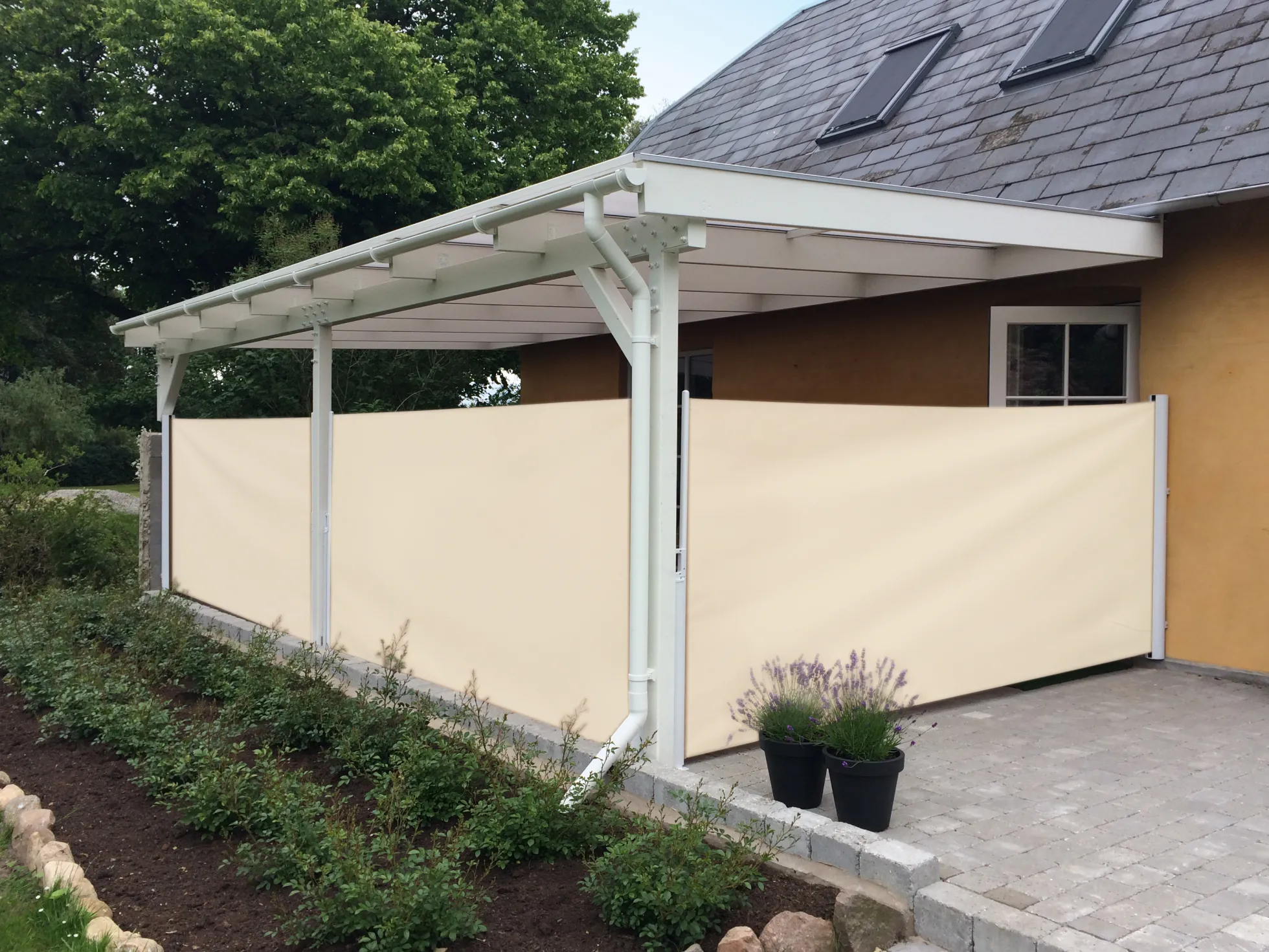 Essence læsejl lukket 400x160cm creme/hvid