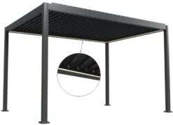 Essence elektrisk LED pergola med lameltag 400x300cm antracit