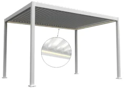 Essence elektrisk LED pergola med lameltag 400x300cm hvid