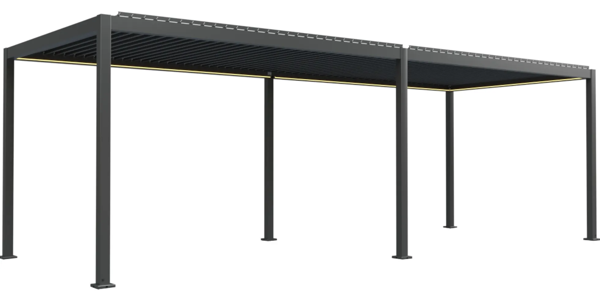 Essence elektrisk LED pergola med lameltag 600x300cm antracit