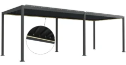 Essence elektrisk LED pergola med lameltag 600x300cm antracit