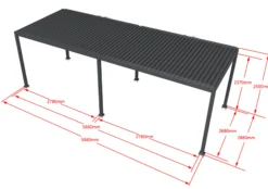 Essence elektrisk LED pergola med lameltag 600x300cm antracit