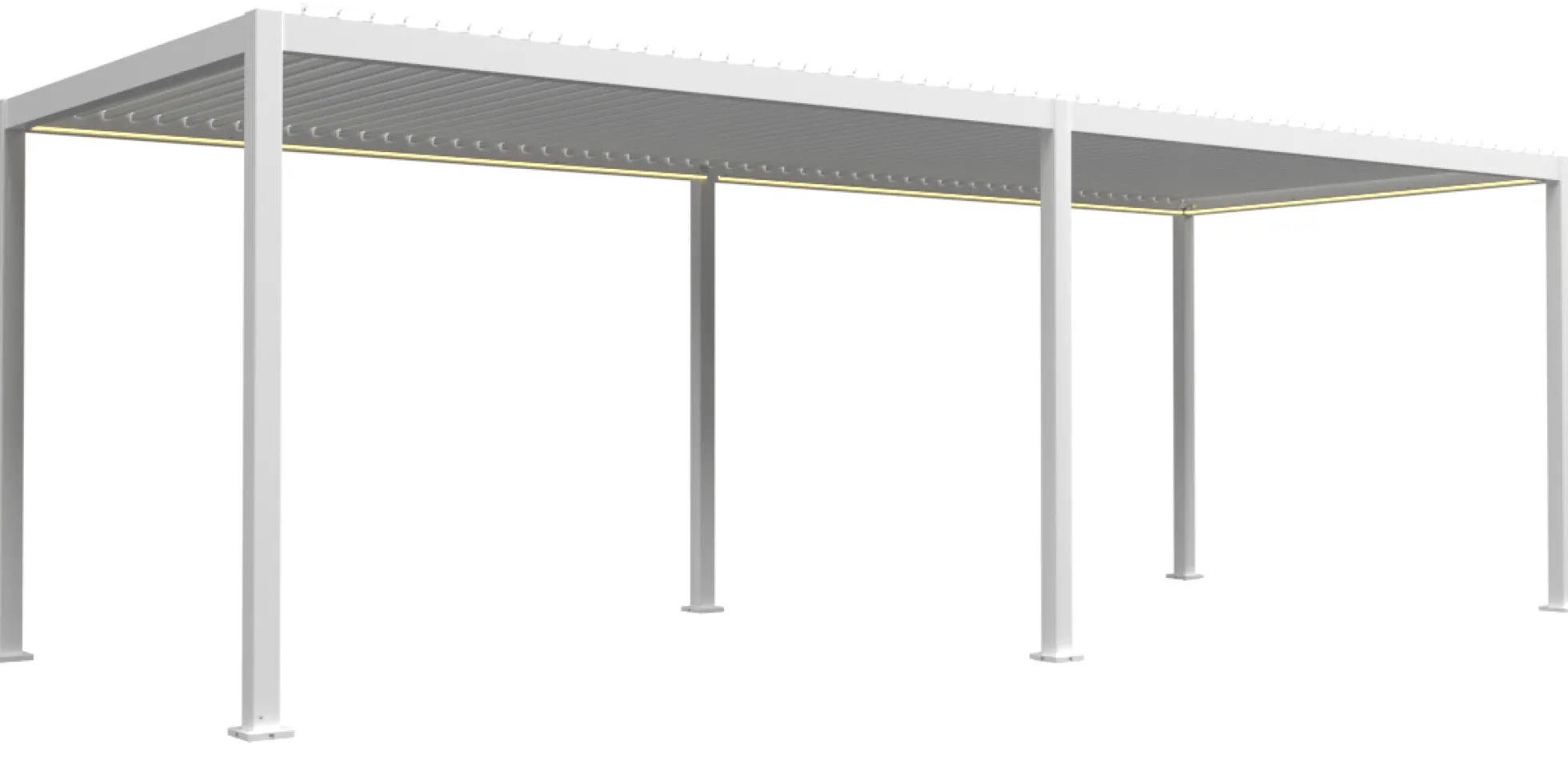 Essence elektrisk LED pergola med lameltag 600x300cm hvid