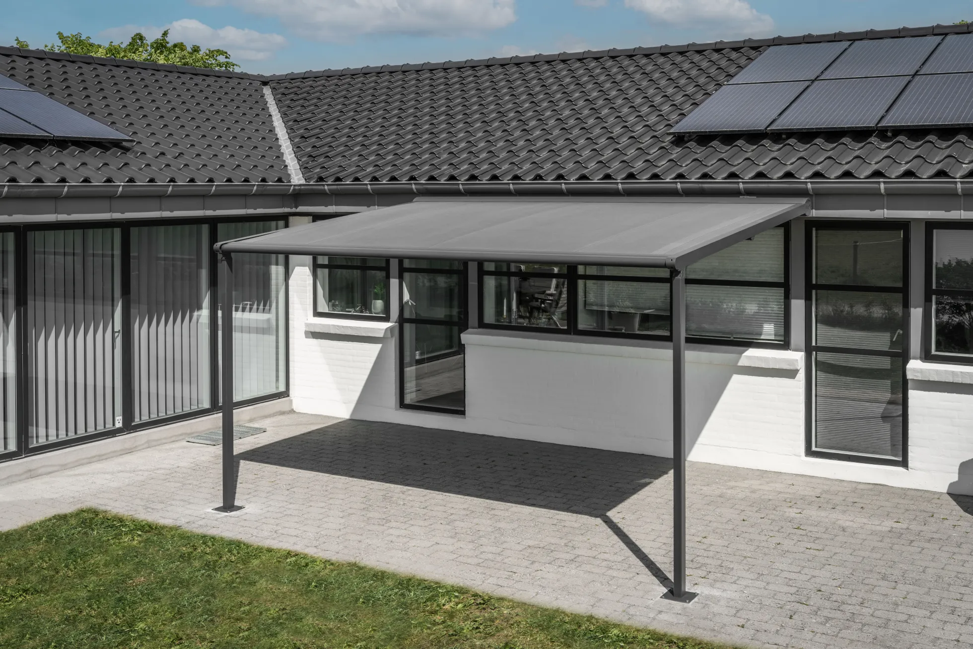 Essence elektrisk pergola markise 400x300cm antracit/antracit