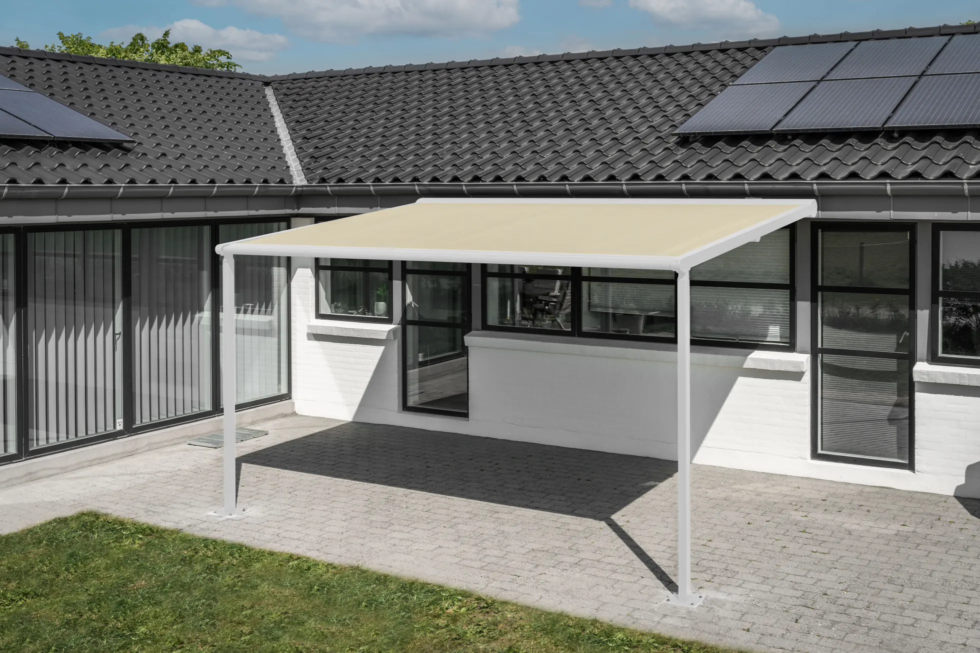Essence elektrisk pergola markise 400x300cm hvid/creme