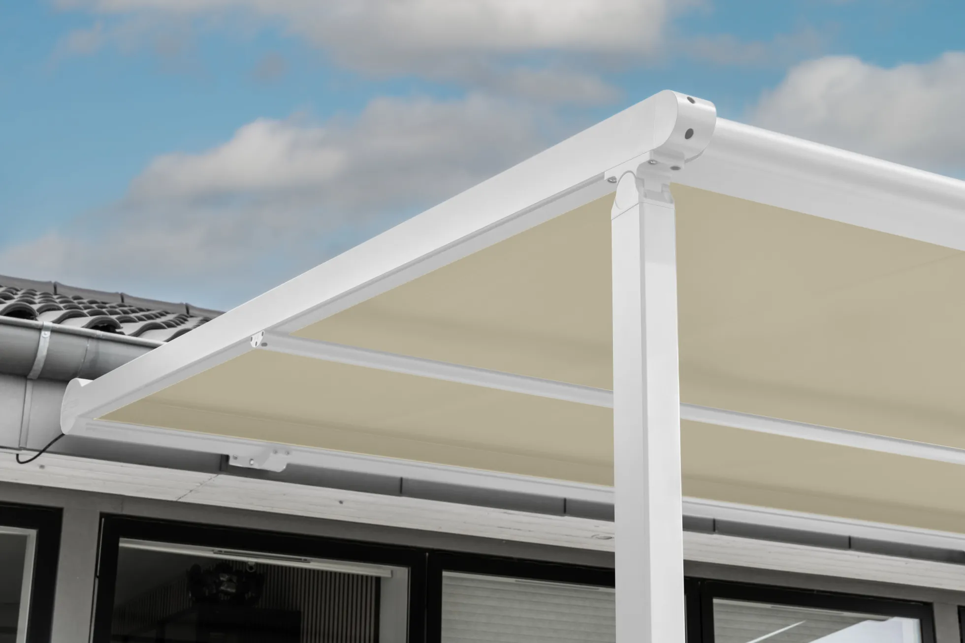 Essence elektrisk pergola markise 400x300cm hvid/creme
