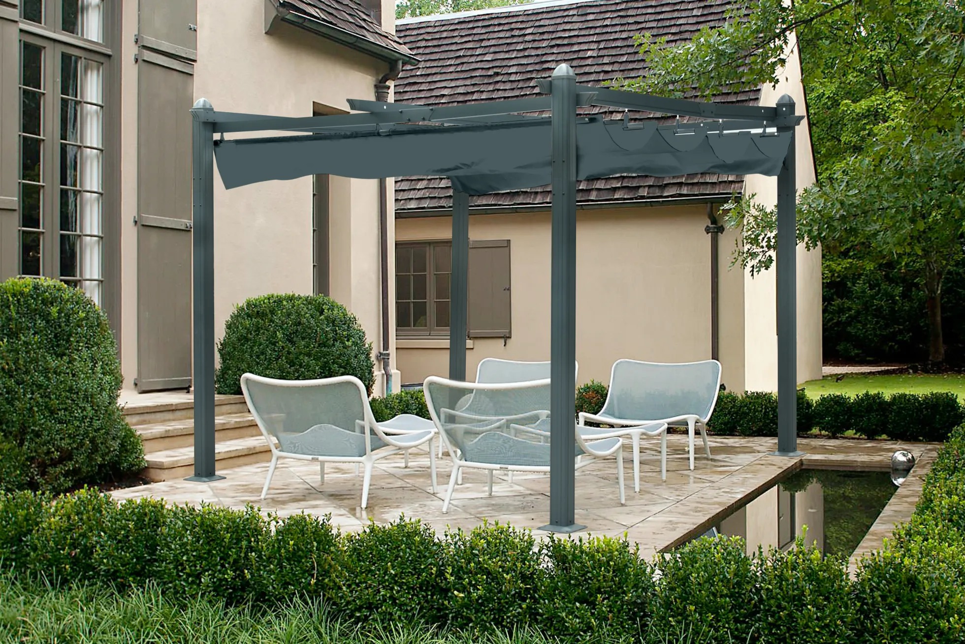Essence manuel pergola med dug 9m2
