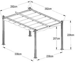 Essence manuel pergola med dug 12m2