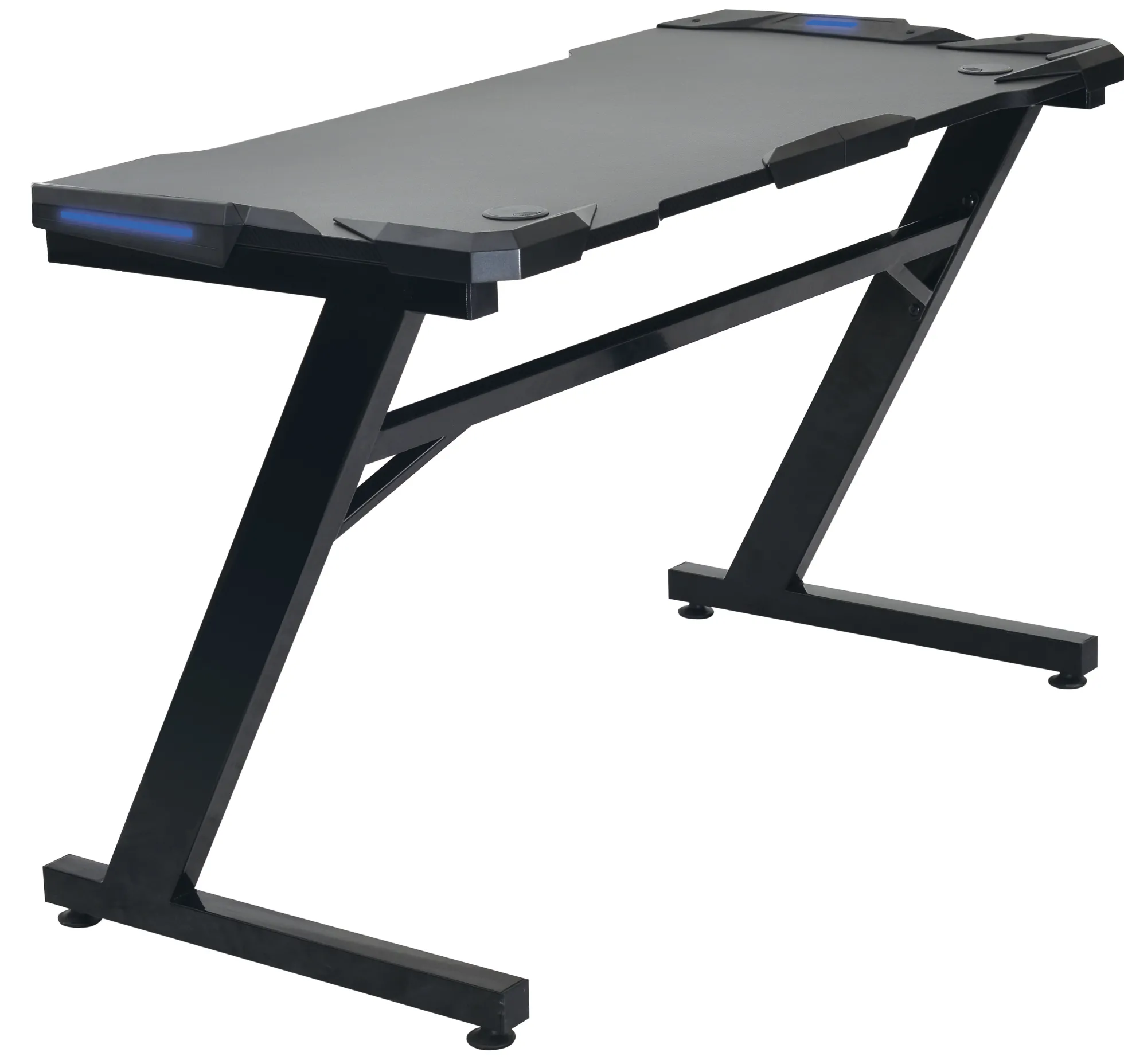 Exracer med LED 117x66x75cm sort/sort