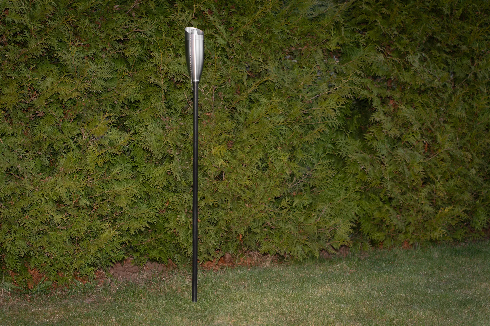 Fakkel i rustfrit stål/sort 158cm