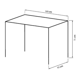 Firenze med krydsben og 1 planke 160x95x71cm eg natur/sort