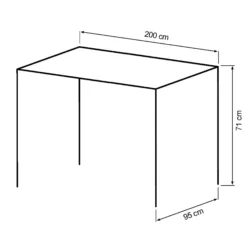Firenze med krydsben og 1 planke 200x95x71cm eg natur/sort