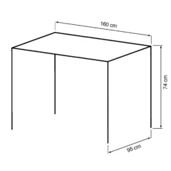 Firenze med krydsben 160x95x74cm eg natur/sort