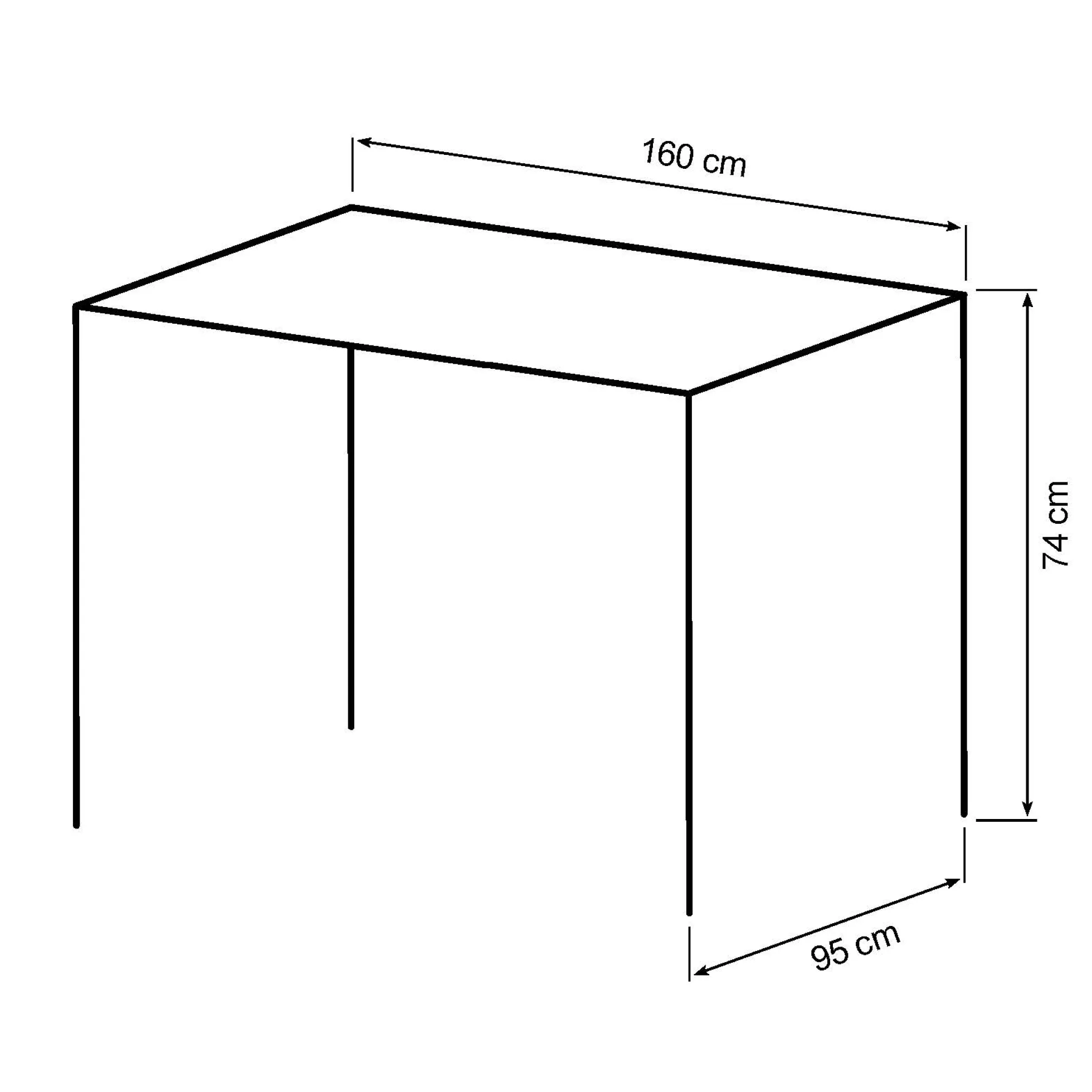 Firenze med krydsben 160x95x74cm eg natur/sort