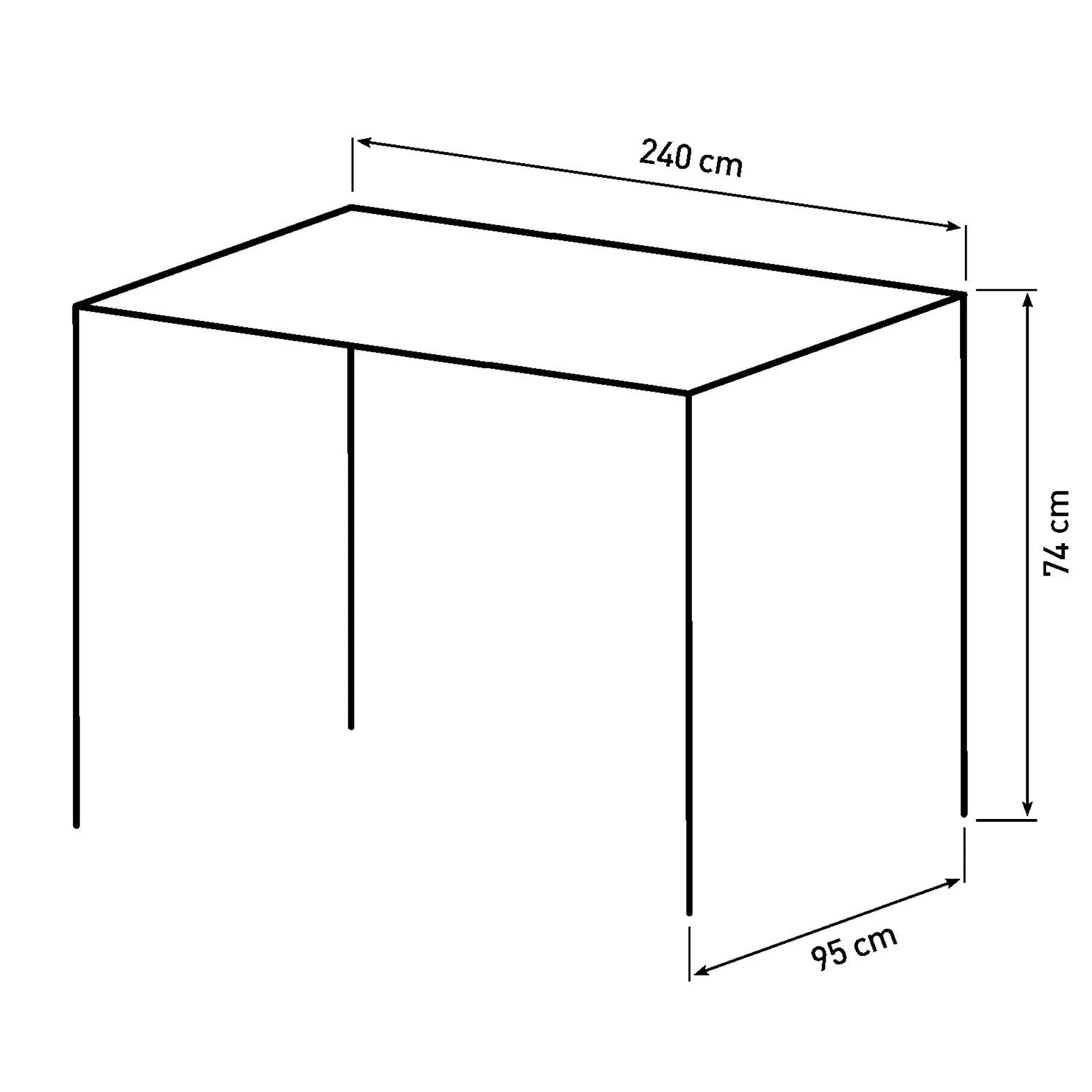 Firenze med krydsben 240x95x74cm eg natur/sort