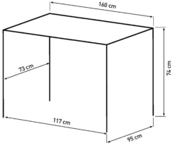 Firenze med krydsben 160x95x74cm eg smoked/sort
