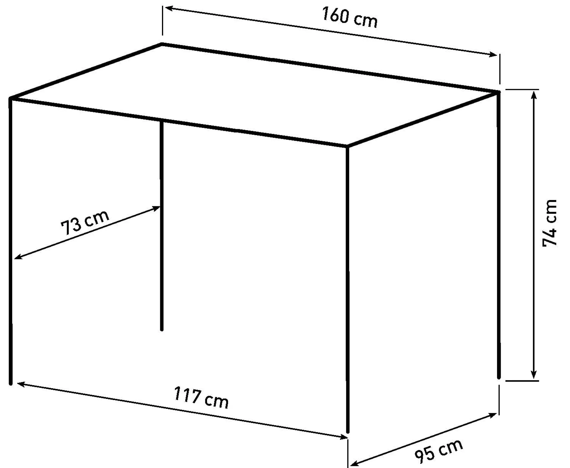 Firenze med krydsben 160x95x74cm eg smoked/sort