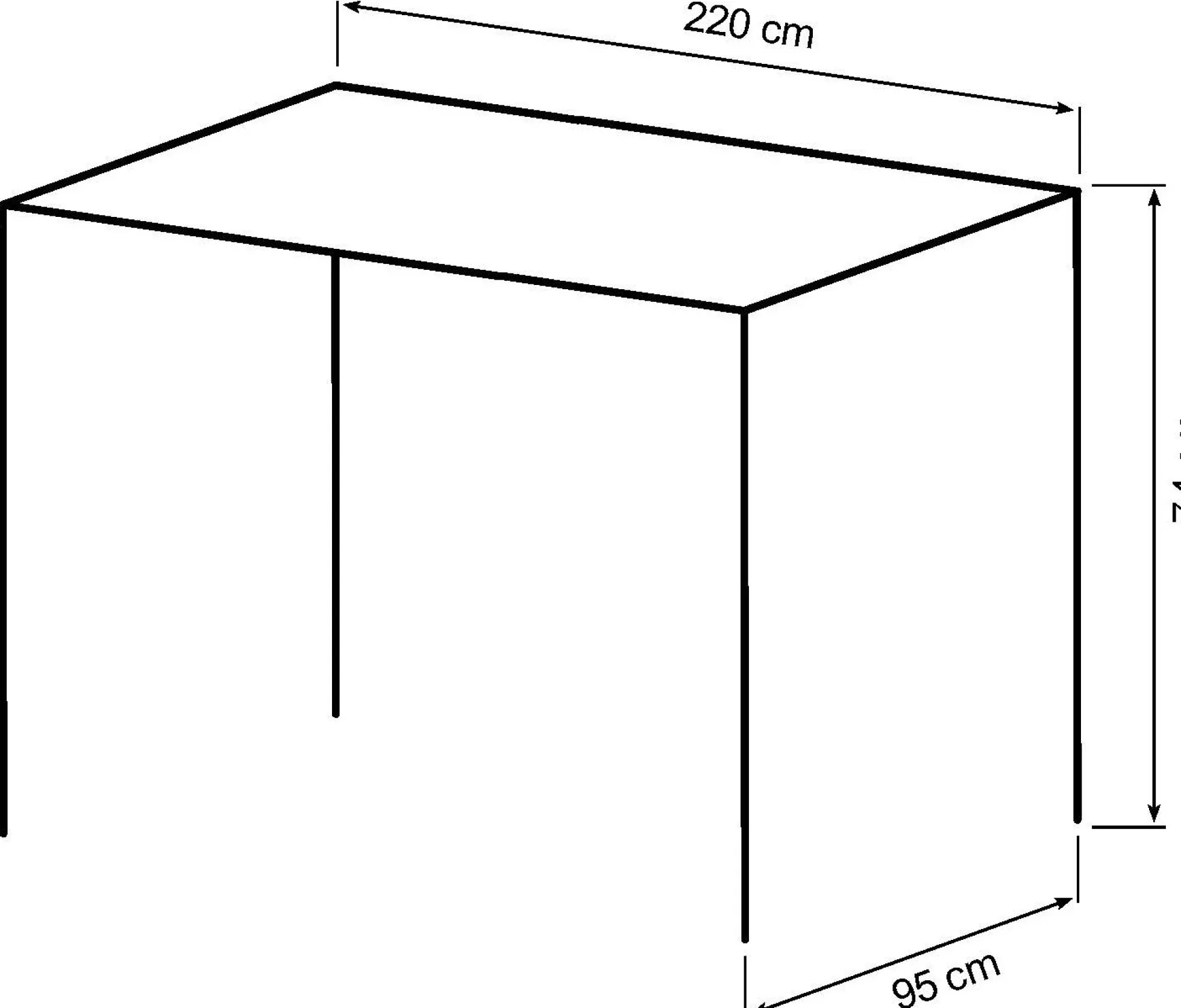 Firenze med krydsben 220x95x74cm eg smoked/sort