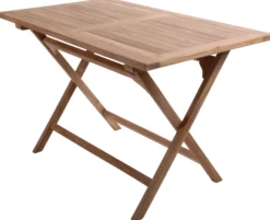 Foldbart havebord i kerne teaktræ 70x120x75,5cm