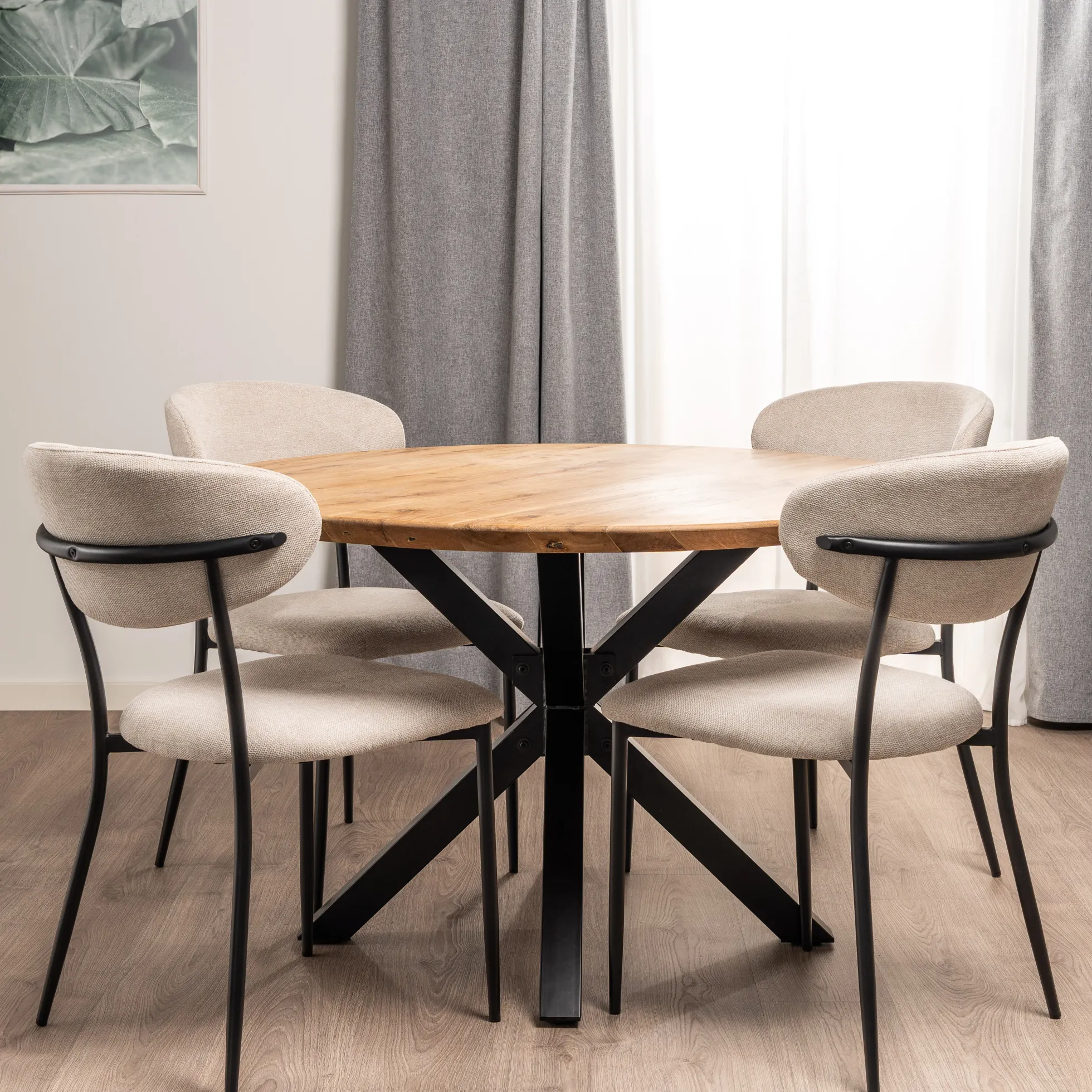 Forli 120x120x74cm eg natur/sort