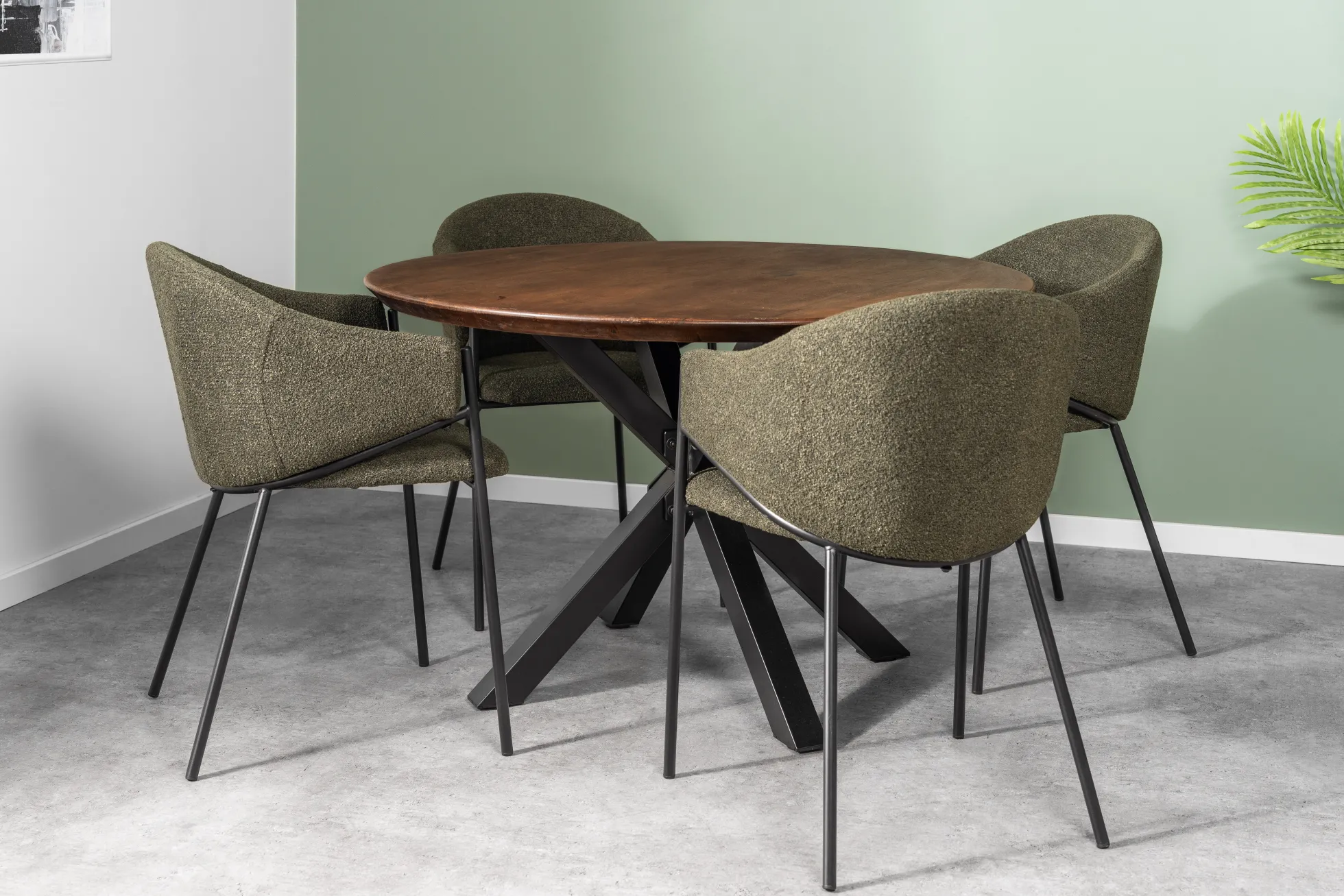 Forli 120x120x74cm eg smoked/sort