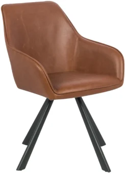 Freja med drejefunktion kunstlæder cognac