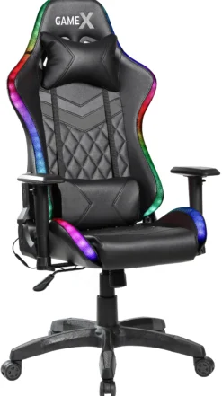GameX Lopez LED kunstlæder sort/sort